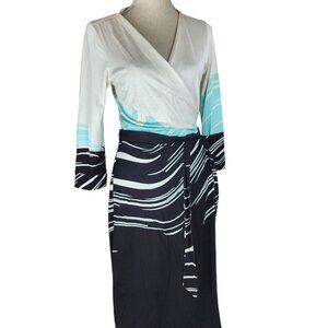 Diane Von Furstenberg Size 10 Wrap Dress- New Julian Two -Silk DVF Authentic EUC